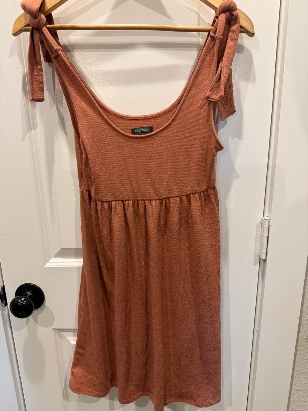 wild fable Rust Tie-Shoulder Mini Dress
